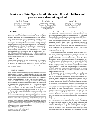 家庭作为 AI 素养的第三空间：孩子和父母如何一起学习 AI？